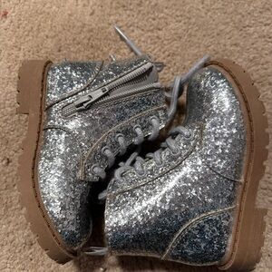Sparkly Silver Kids Boots
